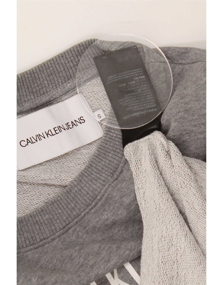 Calvin Klein Jeans Herren-Sweatshirt mit Grafik, Größe S, graue Baumwolle