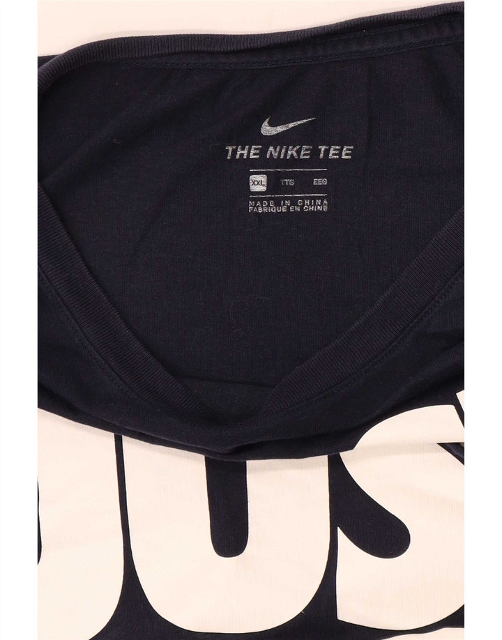 Nike Herren Grafik T-Shirt Langarm 2XL Marineblau