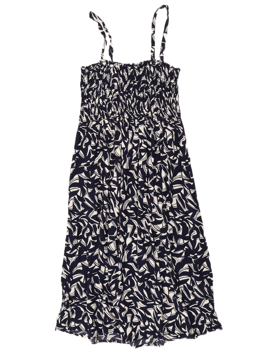 MARKS & SPENCER Womens Abstract Pattern Slip Dress UK 16 Large Navy Blue