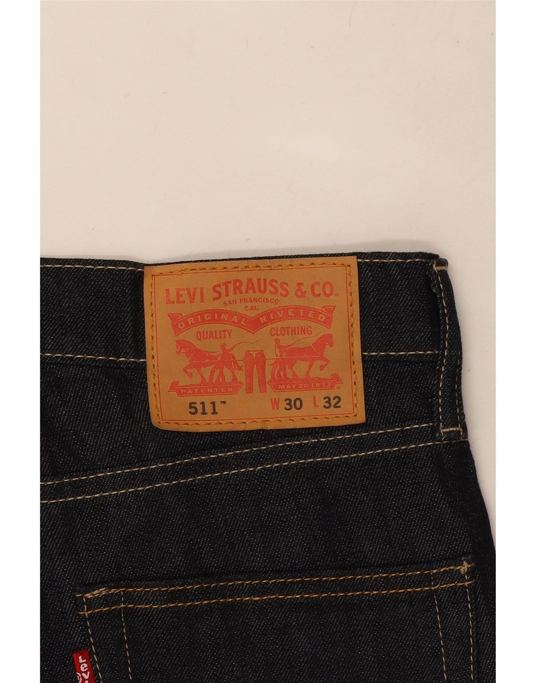 LEVI'S Damen 511 Slim Cropped Jeans W30 L24 Marineblaue Baumwolle