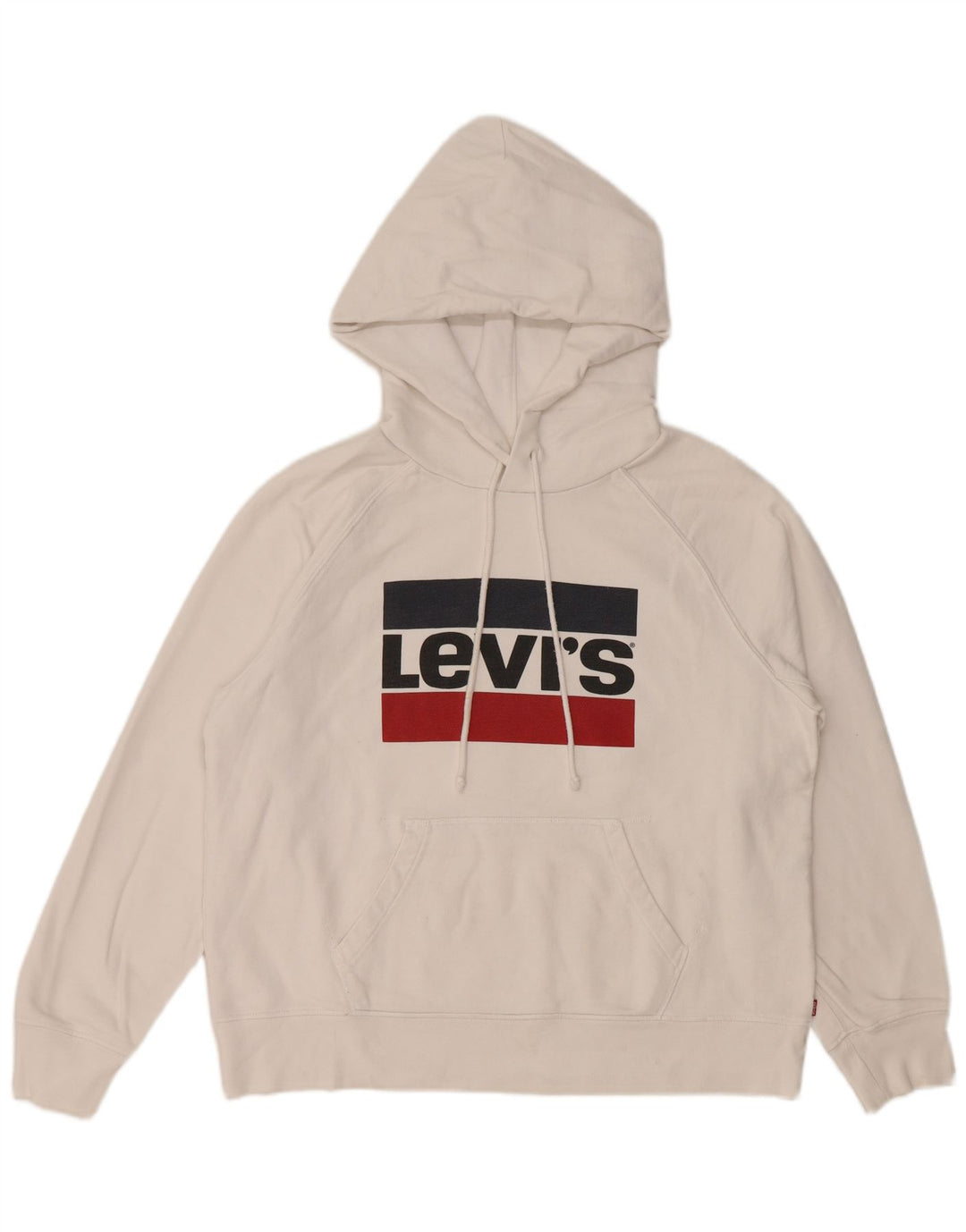 LEVI'S Damen-Kapuzenpullover mit Grafik, UK 14, mittelweiße Baumwolle
