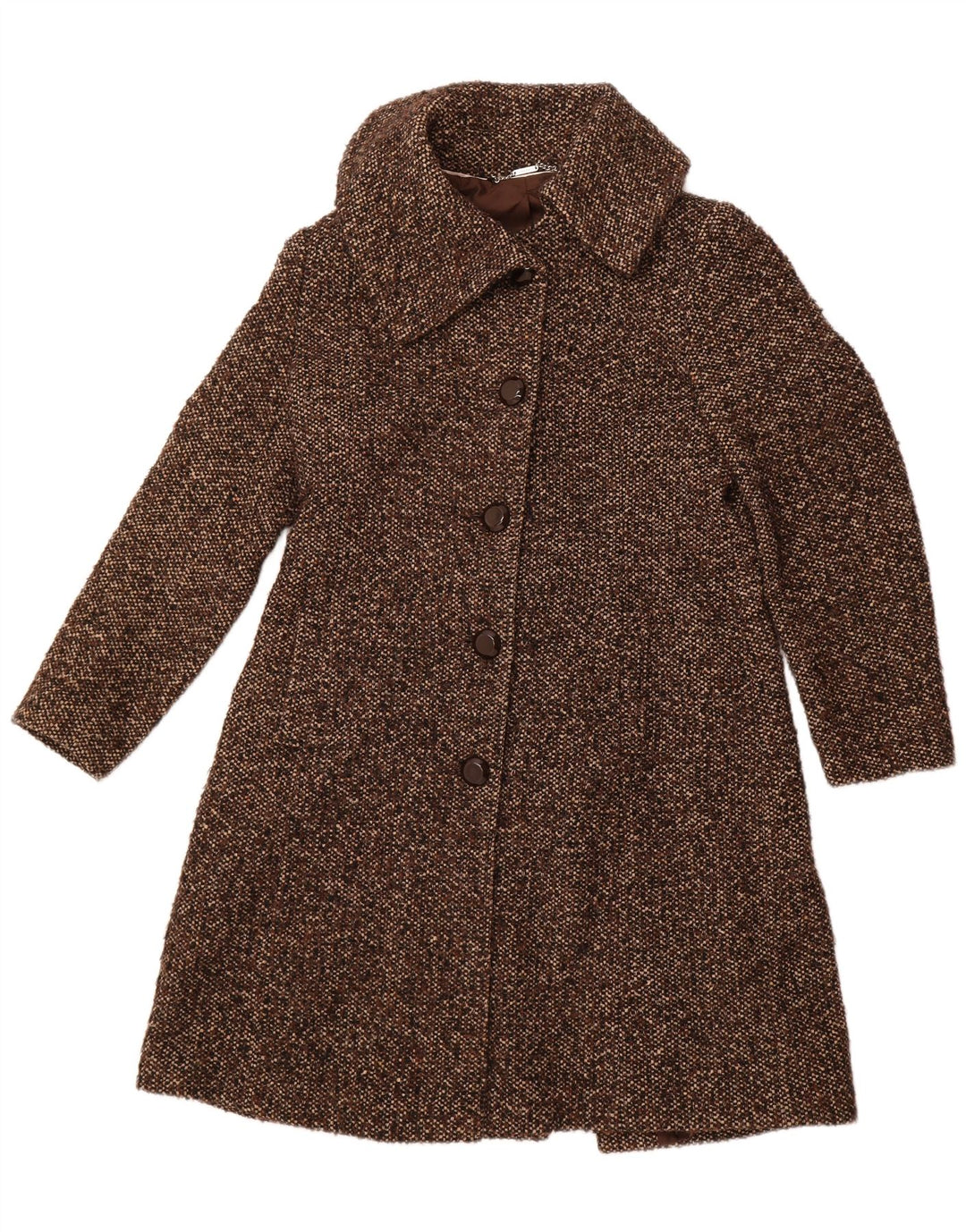 LAURA ASHLEY Damenmantel UK 16 Große braun gesprenkelte Wolle