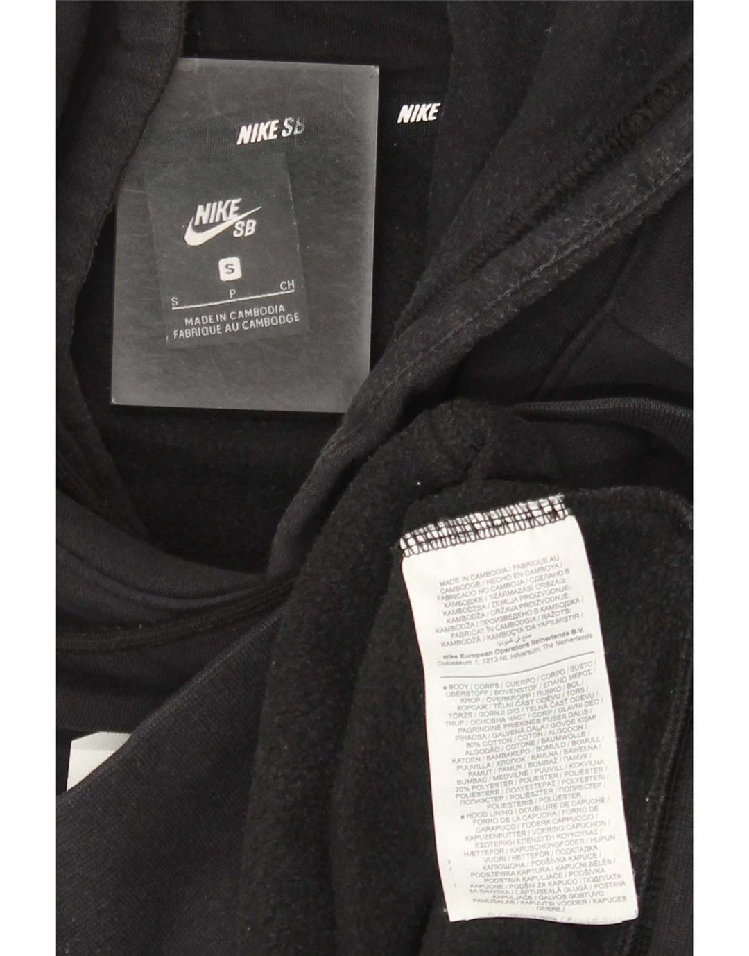 Nike Herren-Kapuzenpullover mit Grafik, Größe S, Schwarz, Baumwolle