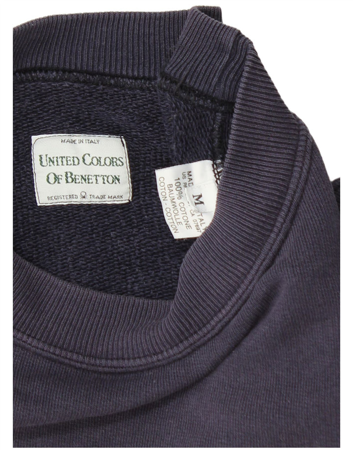 BENETTON Damen-Sweatshirt in Übergröße, Größe UK 14, mittelmarineblau, Baumwolle