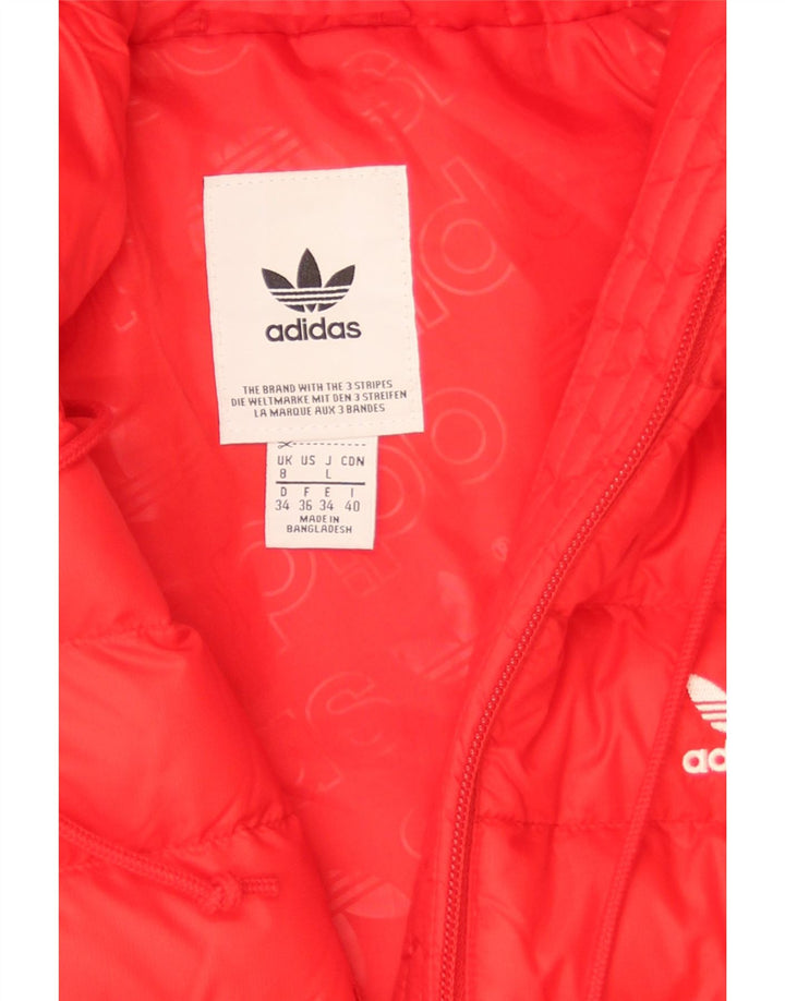 Adidas Damen-Jacke mit Kapuze, gepolstert, UK 8, Größe S, Rot, Polyamid