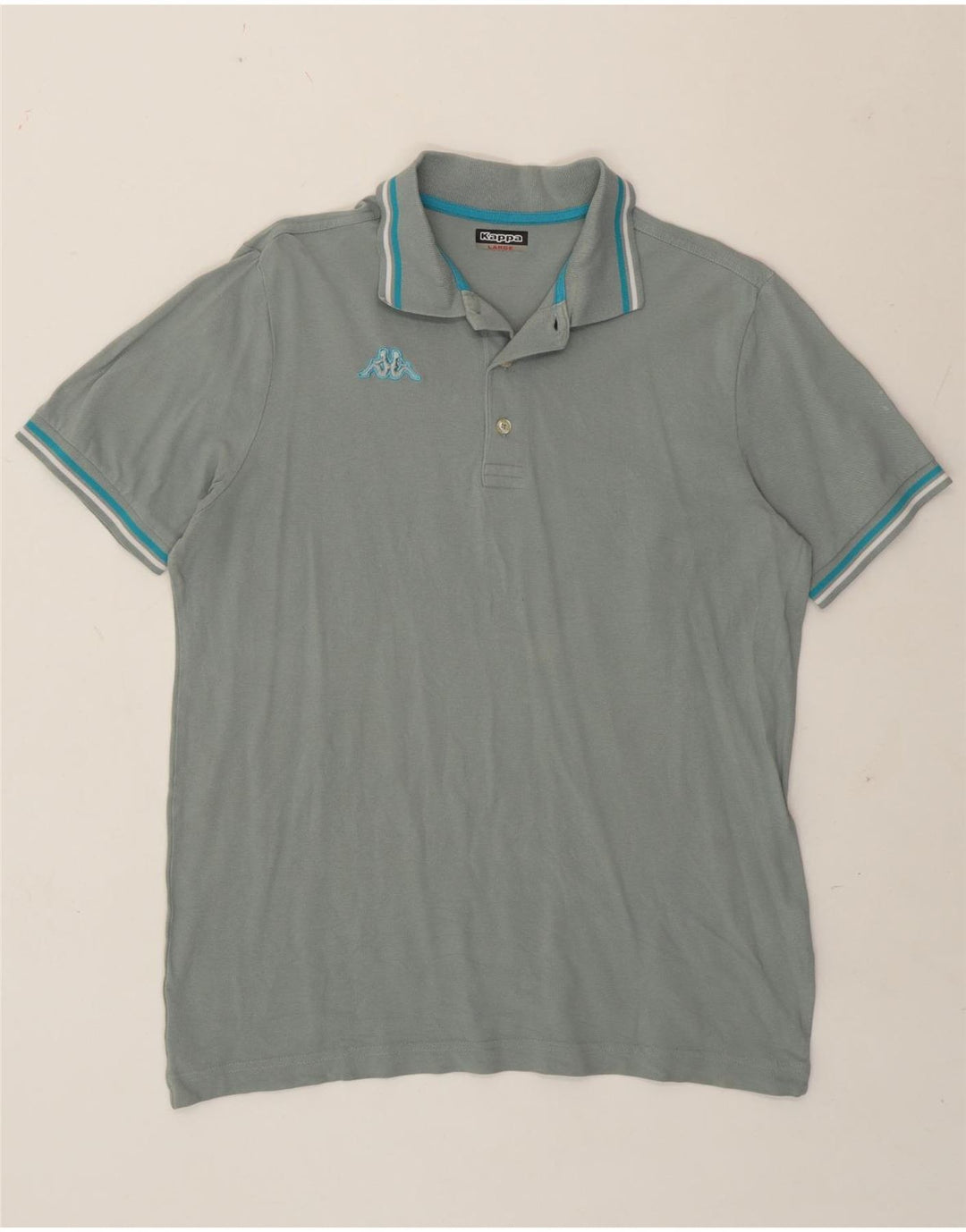 Kappa Herren-Poloshirt, große graue Baumwolle