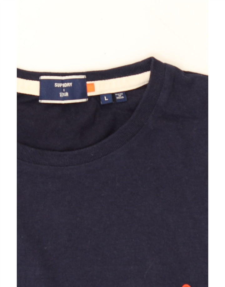 SUPERDRY Mens T-Shirt Top Large Navy Blue Cotton Vintage Superdry and Second-Hand Superdry from Messina Hembry 