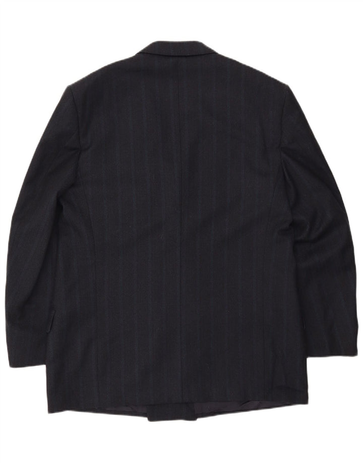 Ungaro Herren-Blazer, zweireihig, Gr. 38, Mittelblau, Nadelstreifen