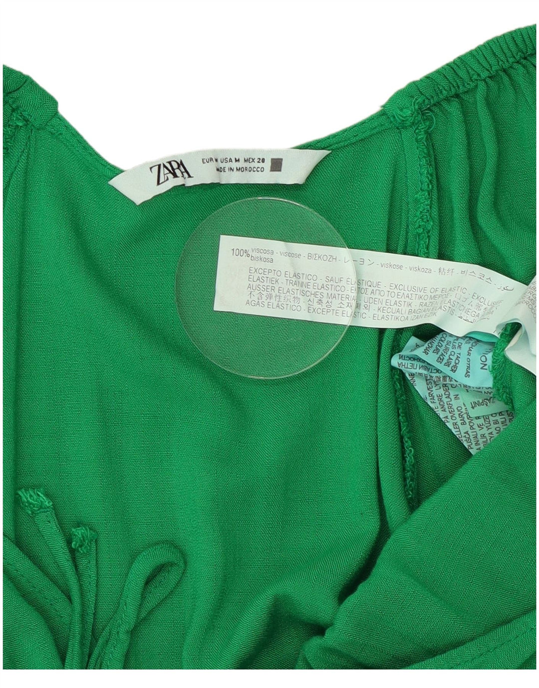 Zara Womens 3/4 Sleeve Playsuit UK 14 Mittelgrüne Viskose