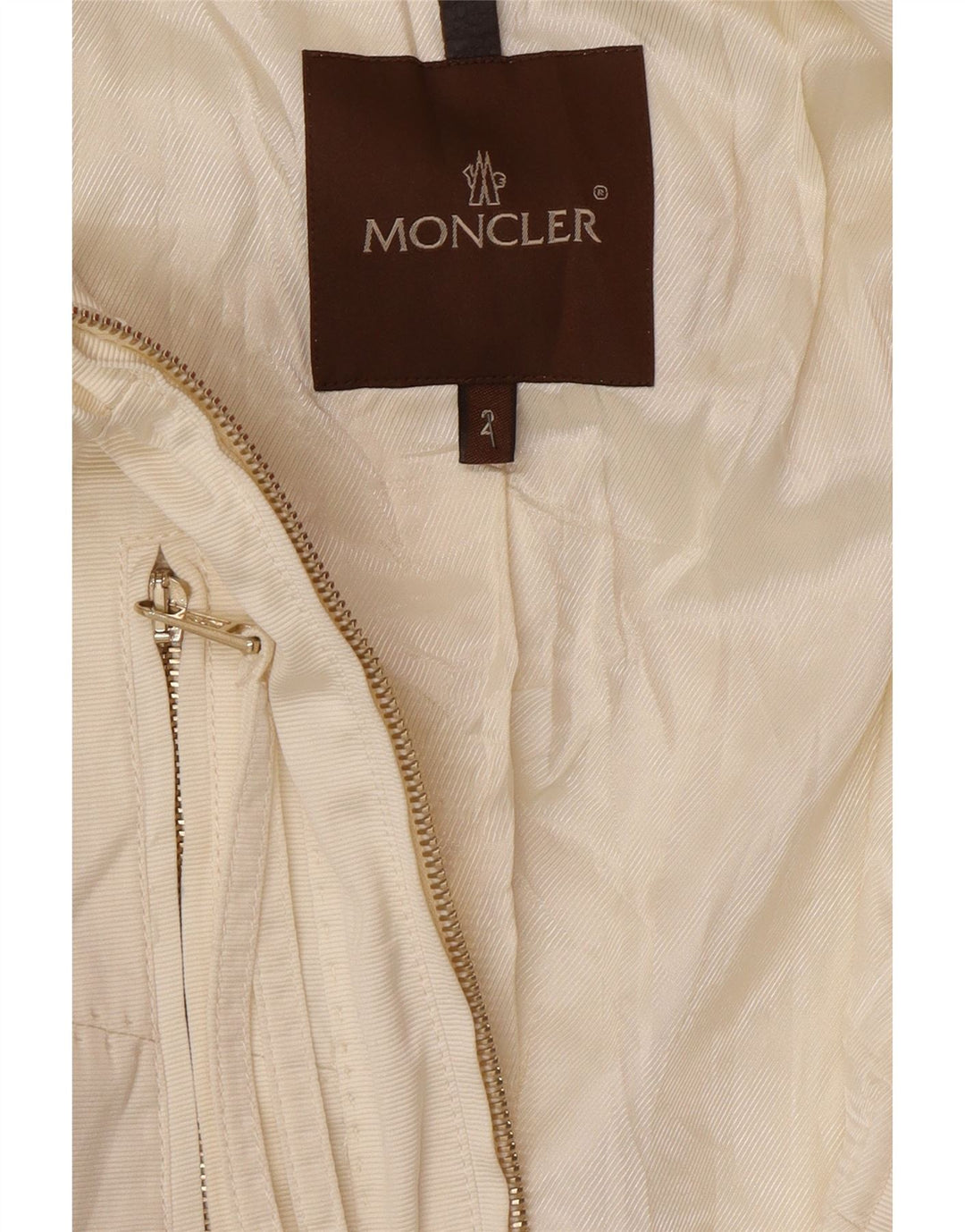 MONCLER Damen Crop Bomberjacke Größe 2 Mittelweißes Polyester