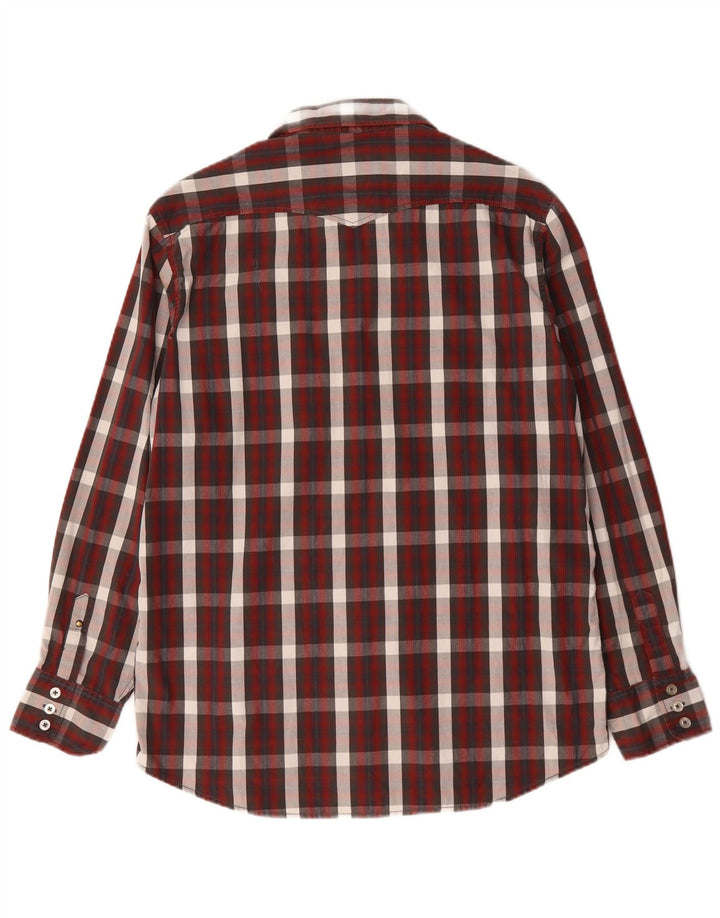 Jack & Jones Herren-Hemd, groß, burgunderrot, kariert, Baumwolle