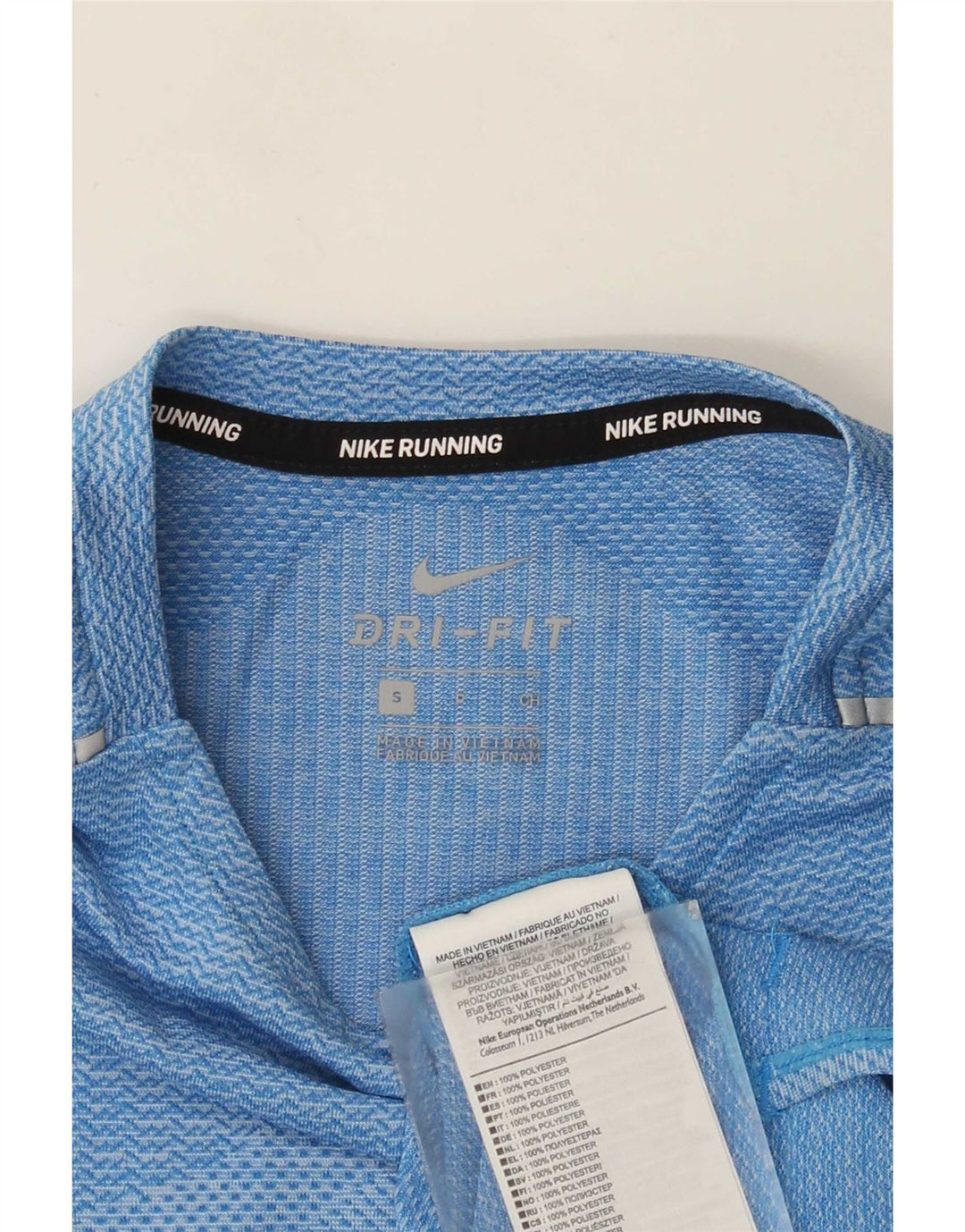 Nike Herren Dri Fit T-Shirt-Oberteil, klein, blau geflecktes Polyester