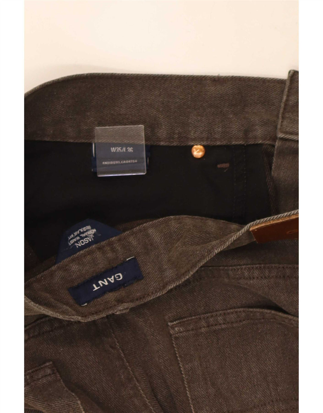 Gant Herren Straight Jeans W35 L29 Braune Baumwolle