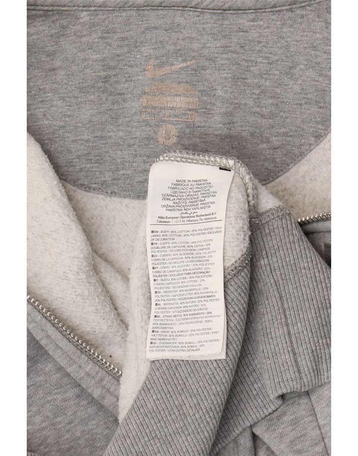 Nike Herren-Kapuzenpullover mit grafischem Reißverschluss, Größe S, graue Baumwolle