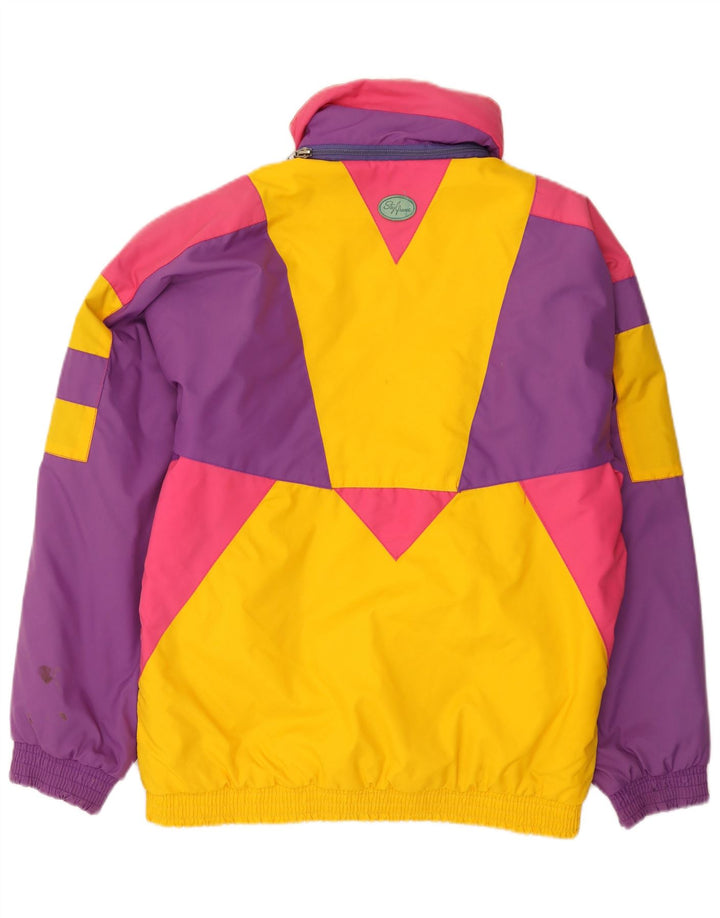 Vintage Herren Skijacke IT 46 Kleines mehrfarbiges Colourblock-Polyamid