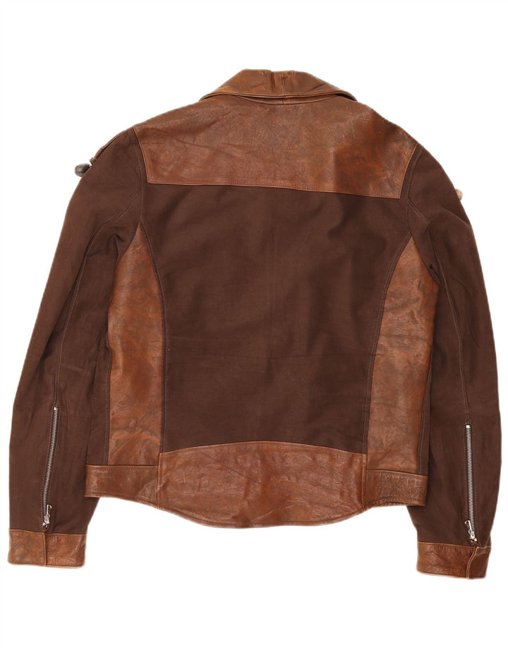 Vintage Damen Lederjacke UK 20 2XL Braun
