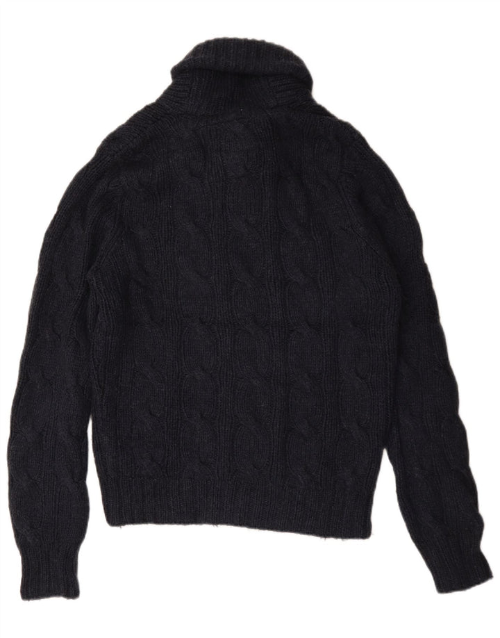 Abercrombie & Fitch Herren-Pullover mit Schalkragen, mittlere marineblaue Wolle
