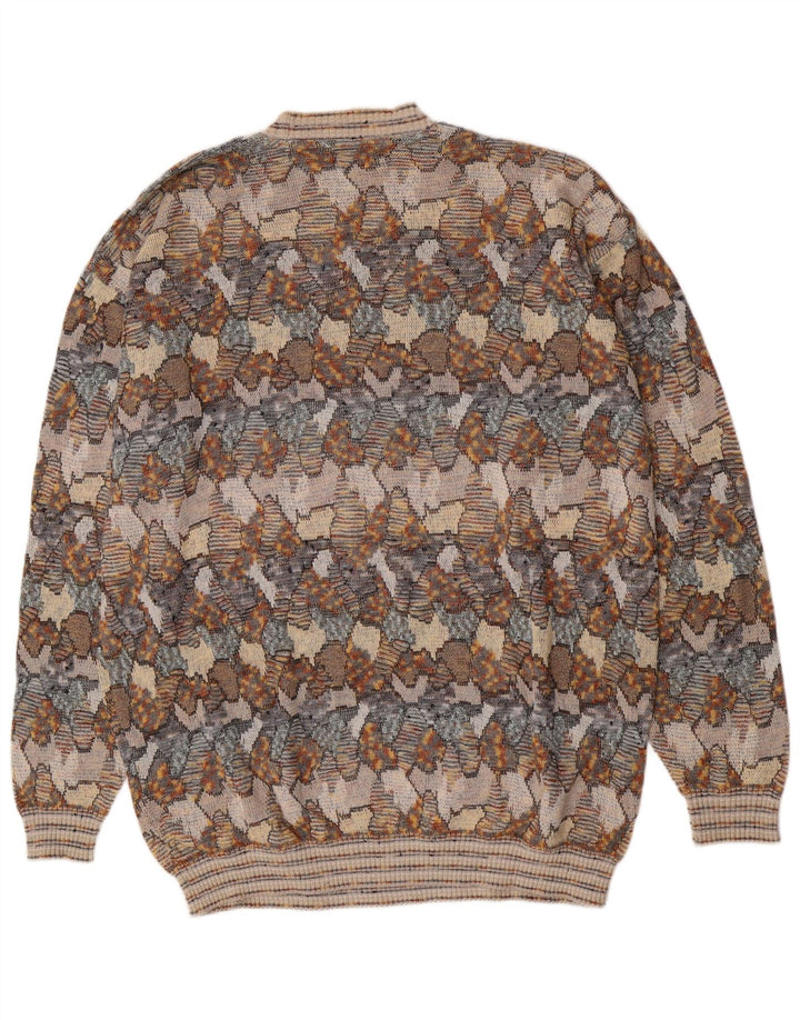 Suspense Herren-Pullover mit abstraktem Muster und Rundhalsausschnitt IT 54 XL Grau