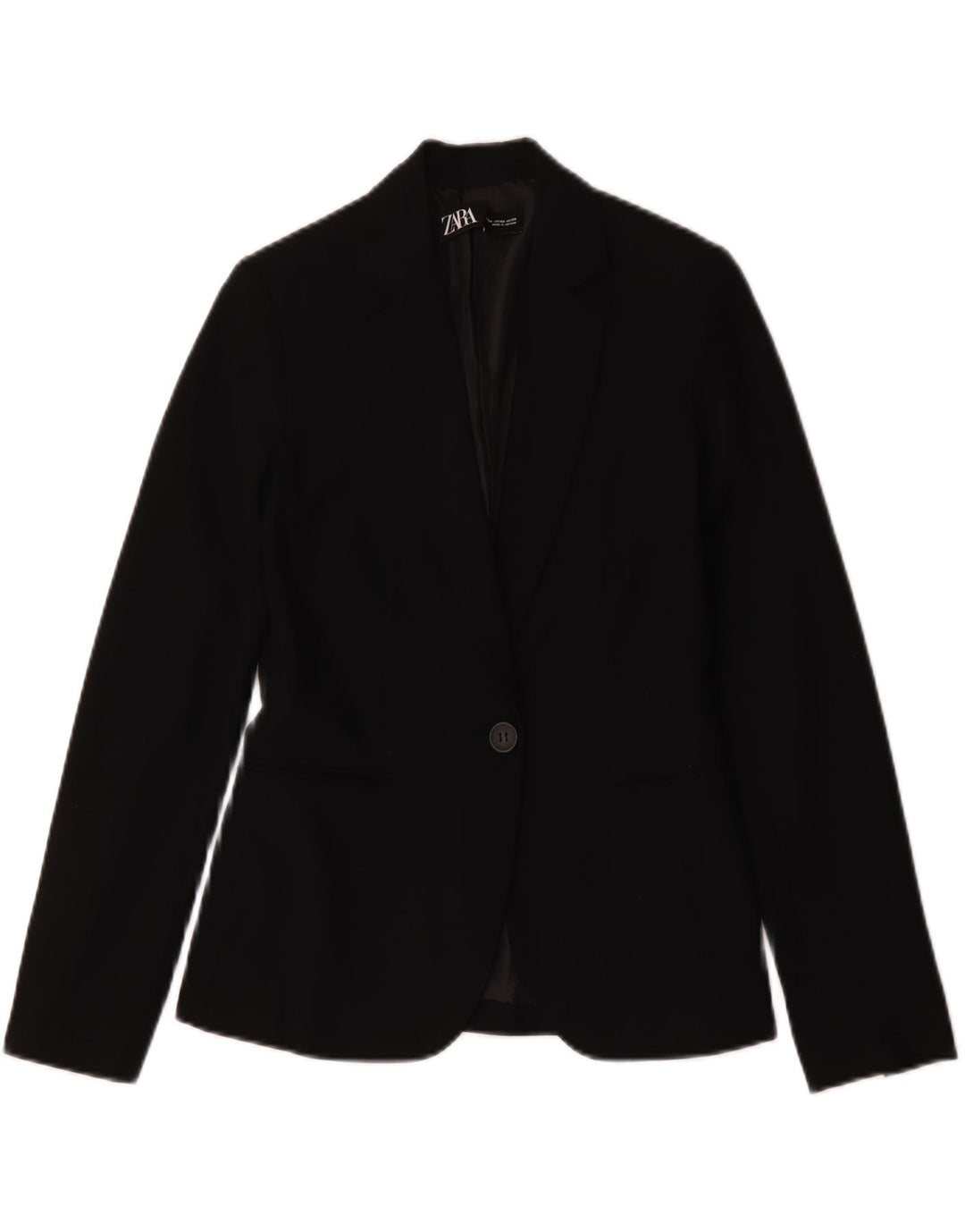 Zara Damen 1-Knopf-Blazerjacke EU 34 2XS Schwarz Polyester
