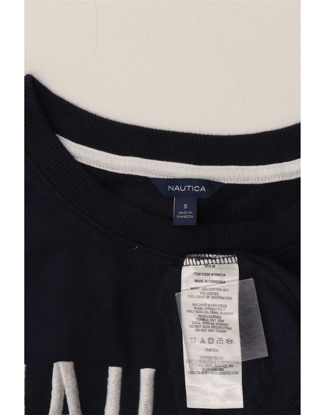 Nautica Womens Graphic Oversized Sweatshirt Pullover UK 10 Small Marineblau