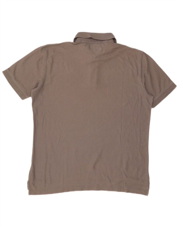 Tommy Hilfiger Herren-Poloshirt mit normaler Passform, XL, graue Baumwolle