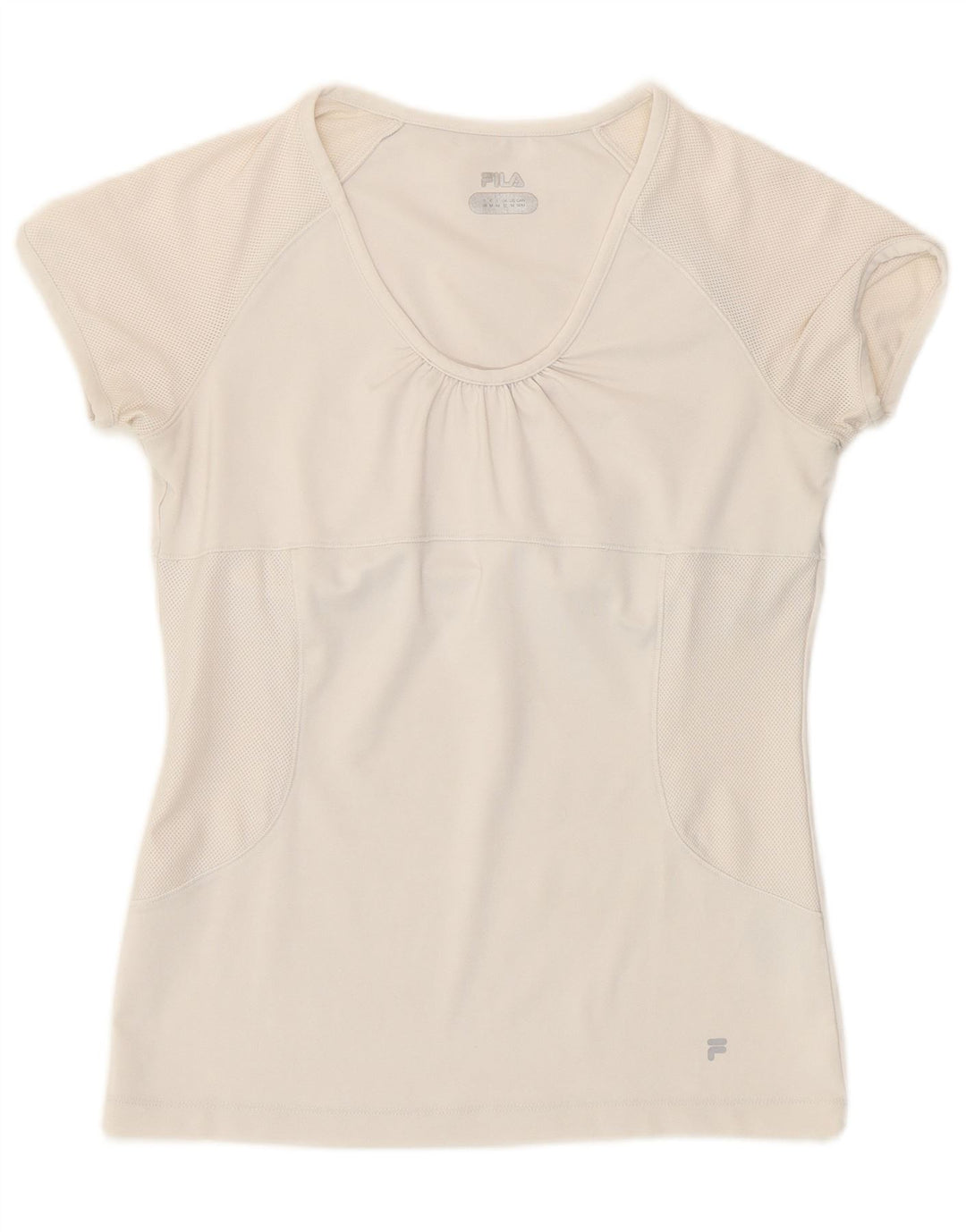 FILA Womens T-Shirt Top UK 12 Medium White Polyester