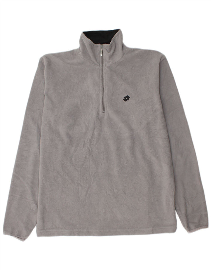 Lotto Herren-Fleecepullover mit Reißverschluss am Hals, großes graues Polyester