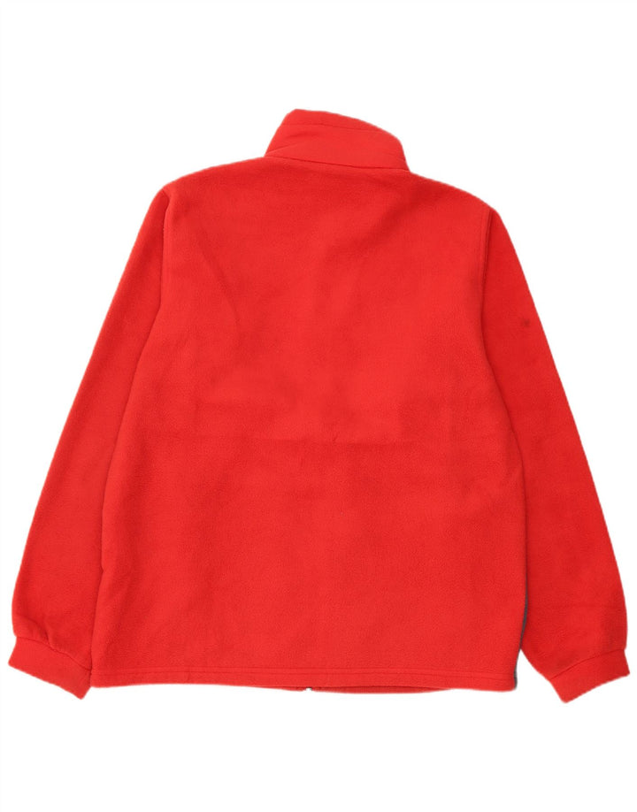 COLUMBIA Boys Fleece Jacket 13-14 Years Red Colourblock Polyester