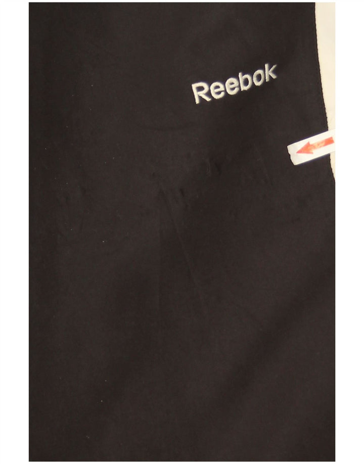 Reebok Herren-Trainingshose XL, schwarzes Colourblock-Polyester