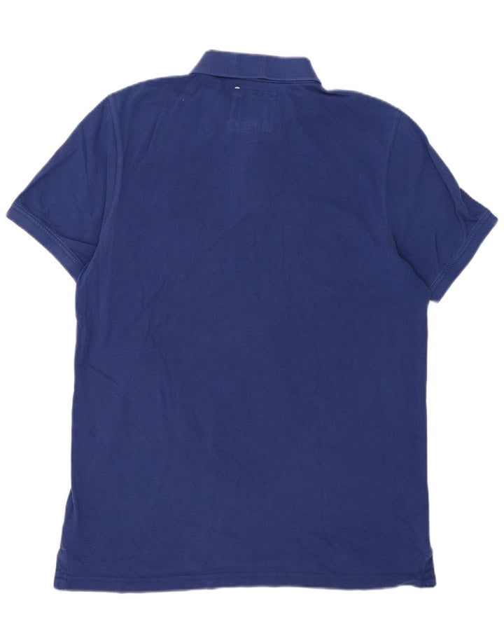 Crew Clothing Herren-Poloshirt, groß, blaue Baumwolle