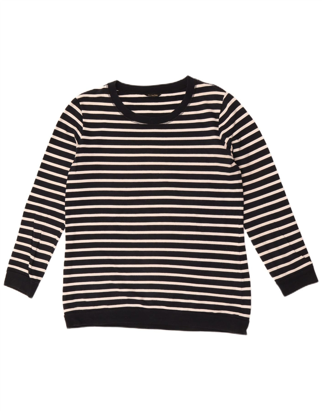 Massimo Dutti Damen Sweatshirt Pullover US 8 Mittel Marineblau gestreift