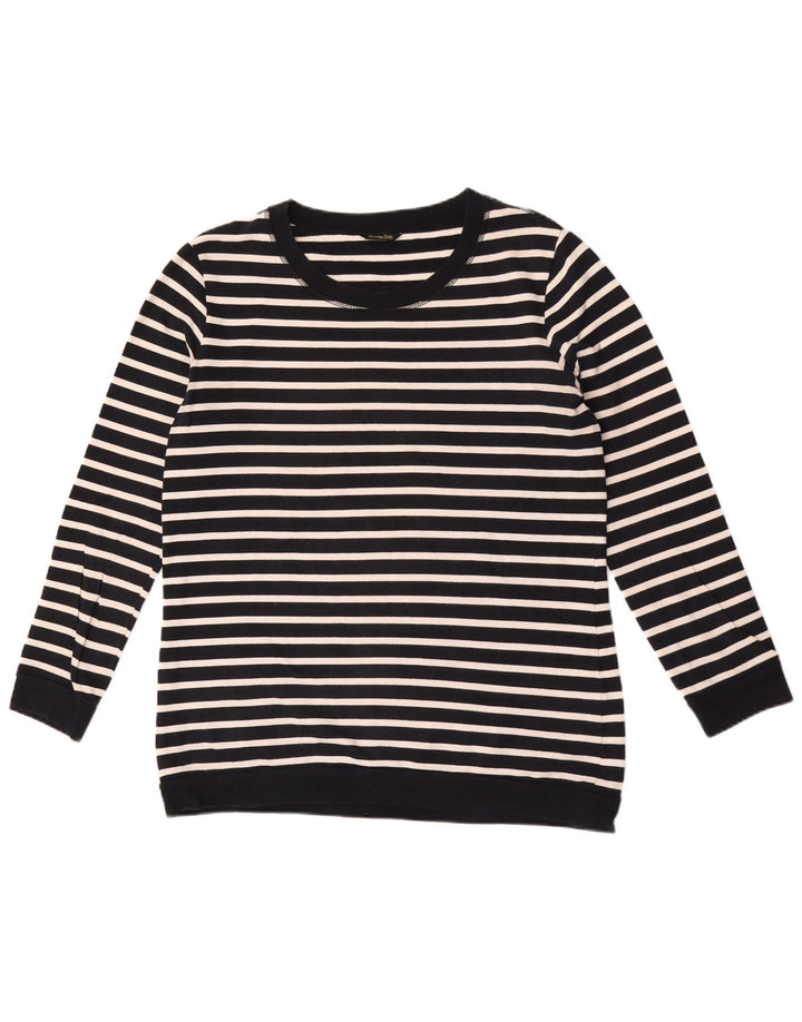 Massimo Dutti Damen Sweatshirt Pullover US 8 Mittel Marineblau gestreift