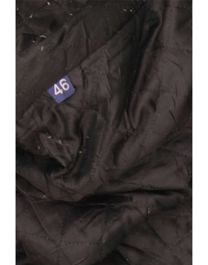 Vintage Herren Lederjacke IT 46 Small Schwarz
