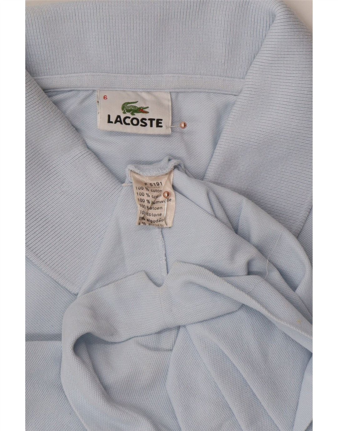 LACOSTE Herren Poloshirt Größe 6 XL Blaue Baumwolle