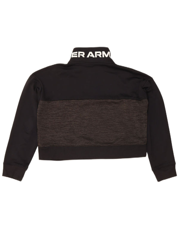 Under Armour Damen Crop Graphic Sweatshirt Pullover UK 14 Medium Schwarz