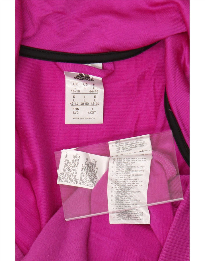Adidas Damen Trainingsanzug Top Jacke UK 16/18 Large Pink Polyester