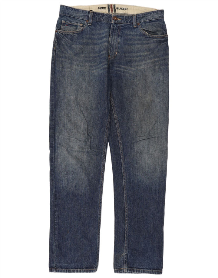 TOMMY HILFIGER Mens Straight Jeans W34 L34 Blue Cotton Vintage Tommy Hilfiger and Second-Hand Tommy Hilfiger from Messina Hembry 