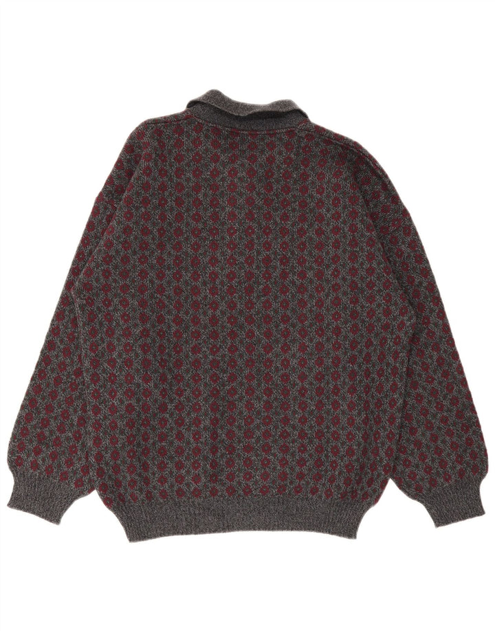 Viky Tricot Herren-Pullover mit Rollkragen, IT 50, mittelgrau, geometrisch