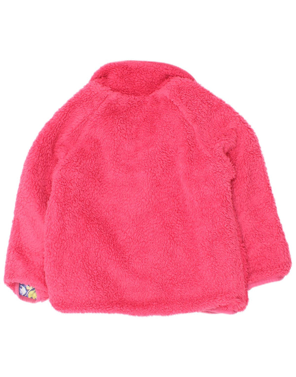Joules Wende-Fleecepullover mit Reißverschluss am Kragen für Mädchen, 3–4 Jahre, rosa geblümt, Baumwolle