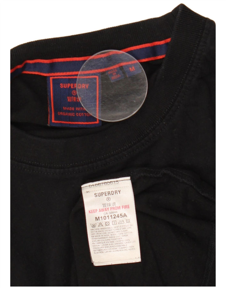 Superdry Herren T-Shirt-Oberteil aus mittelschwarzer Baumwolle