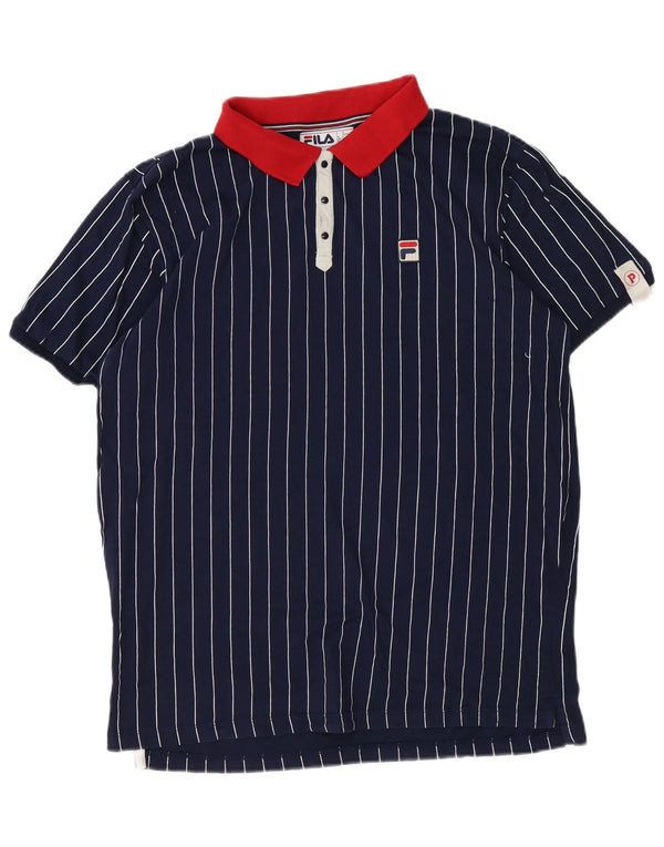Fila Herren-Rugby-Poloshirt mit Grafik, groß, marineblau, gestreift, Baumwolle