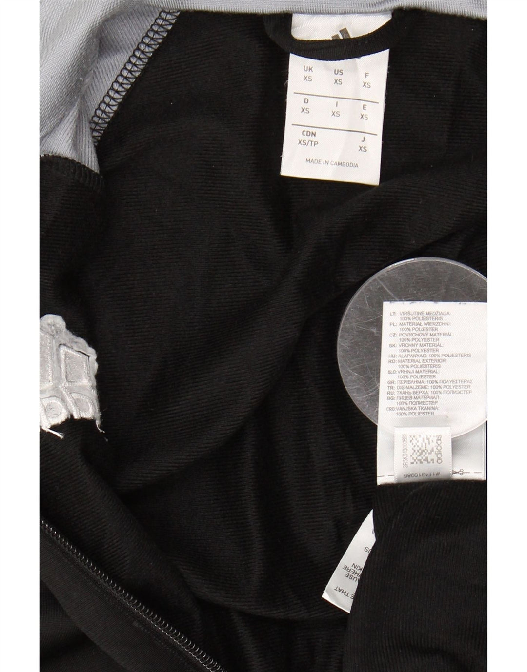 ADIDAS Mens Tracksuit Top Jacket XS Black Colourblock Polyester Vintage Adidas and Second-Hand Adidas from Messina Hembry 