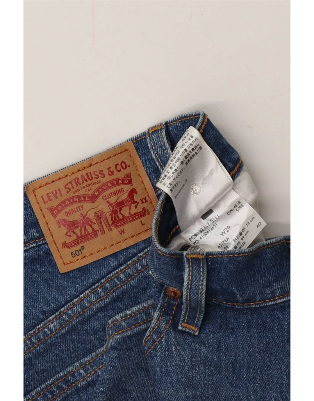 Levi's Damen 501 Denim Shorts W29 Small Blaue Baumwolle