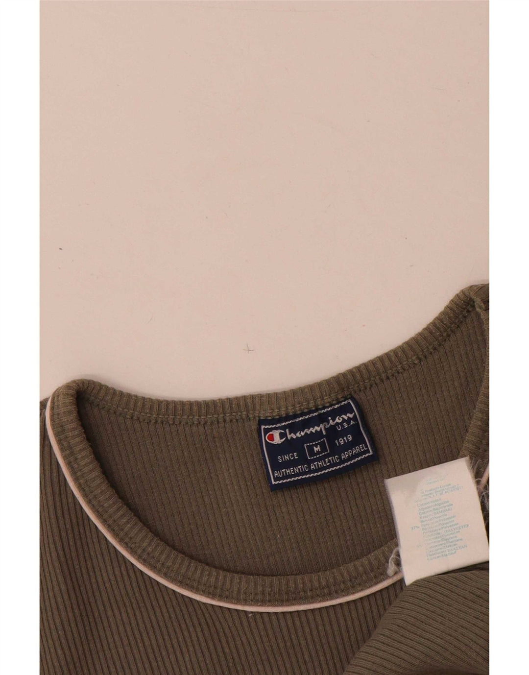 Champion Damen T-Shirt Top UK 12 Medium Khaki Baumwolle