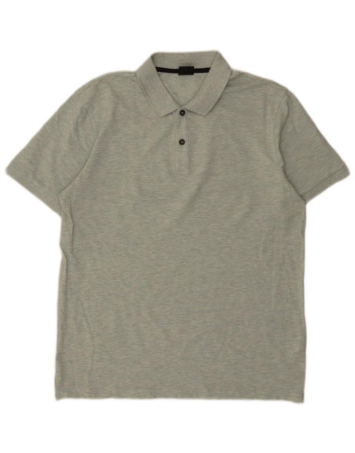 Hugo Boss Herren-Poloshirt mit normaler Passform, große grüne Baumwolle