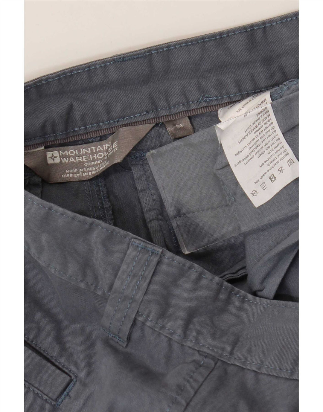 Mountain Warehouse Herren-Chinoshorts W34, Größe L, Blau, Baumwolle