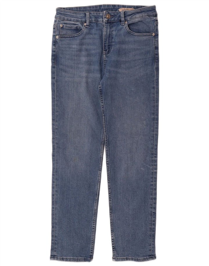 Marks & Spencer Damen Straight Jeans UK 12 Medium W30 L29 Blaue Baumwolle