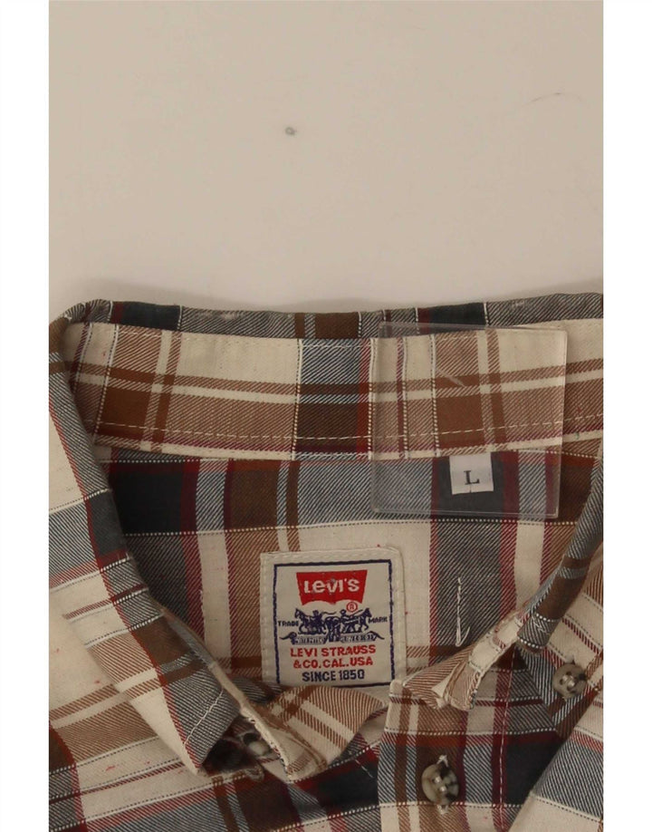 Levi's Herren-Flanellhemd, groß, beige kariert