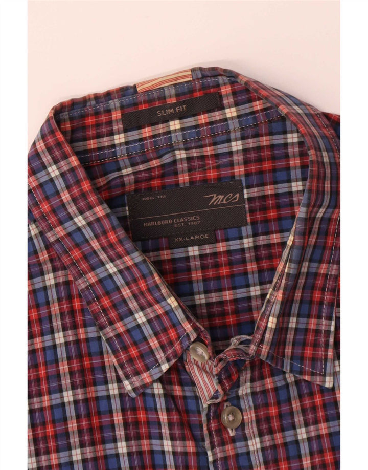 Marlboro Classics Herrenhemd 2XL Mehrfarbig kariert aus Baumwolle