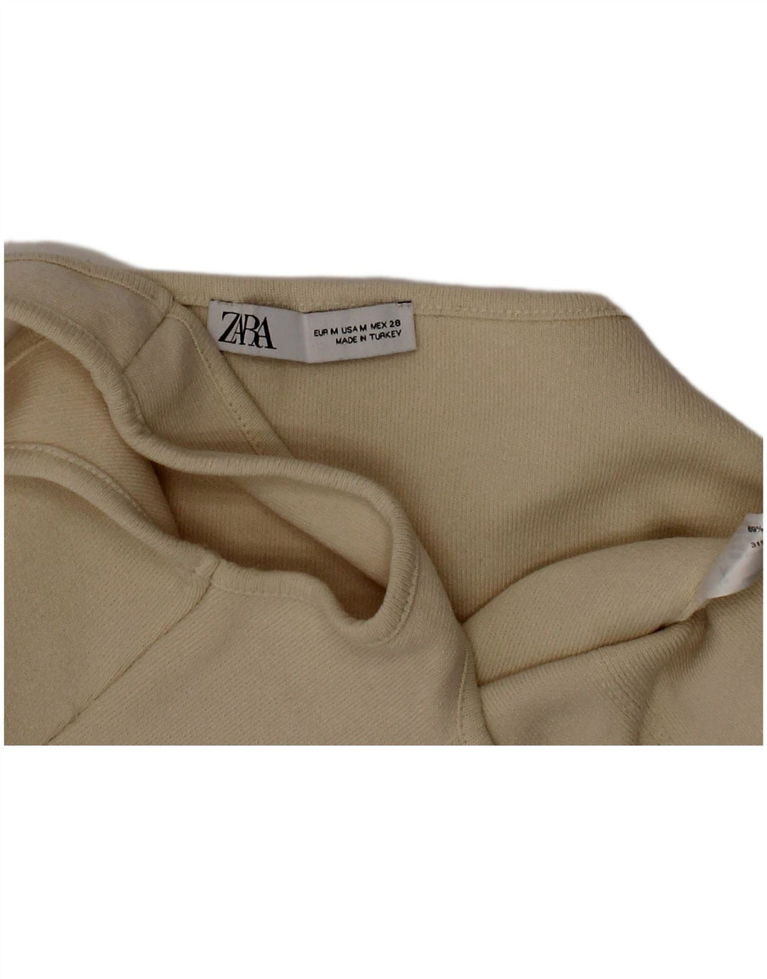 Zara Damen Crop Top Medium Beige Polyamid
